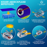KESSER® Zwembad zonnezeil - Afdekzeil - 304x210cm - Blauw •